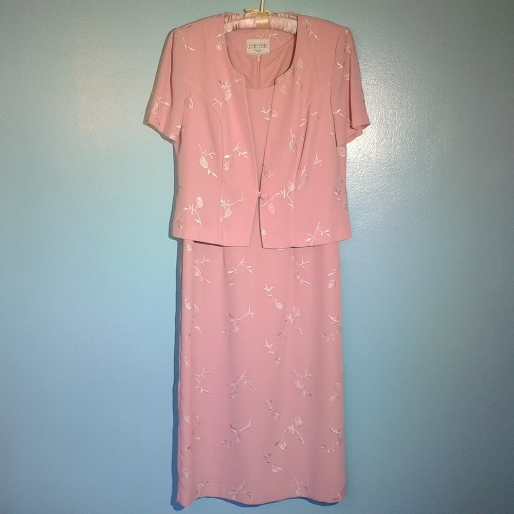 Leslie Belle Petite size 6-P pink dress and jacket